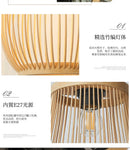 GobekUsa Handmade Chinese Rattan Wicker Pendant Ceiling Light