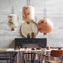 GobekUsa Bamboo Lantern Pendant: Handmade Fabric Shade for Elegant Hotel and Restaurant Lighting