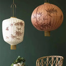 GobekUsa Bamboo Lantern Pendant: Handmade Fabric Shade for Elegant Hotel and Restaurant Lighting