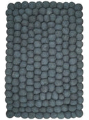 Charcoal Gray Felted Wool Round Pebble Area Rug 2x3 Reversible