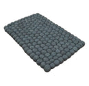 Charcoal Gray Felted Wool Round Pebble Area Rug 2x3 Reversible