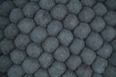Handmade Felted Round Pebbles 2x3 Gray Charcoal 100% Wool Rug | PB1