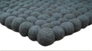 Handmade Felted Round Pebbles 2x3 Gray Charcoal 100% Wool Rug | PB1