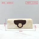 GobekUsa Handmade Flowers Leather Jewelry Box Makeup Organizer Home Decor