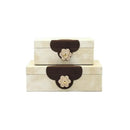 GobekUsa Handmade Flowers Leather Jewelry Box Makeup Organizer Home Decor