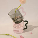 Handmade glass mug lavender & green kitchen coffee cup by Decorbites