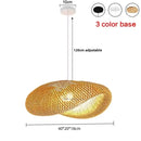 GobekUsa Bamboo Wave Pendant Lights - Handmade Rattan Shade for Indoor House Lighting