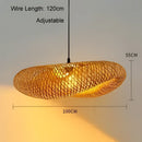 GobekUsa Bamboo Wave Pendant Lights - Handmade Rattan Shade for Indoor House Lighting