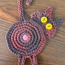 Handmade gray crocheted cat butt coasters dining room decor set of 4 by Decorbites