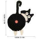 Handmade gray crocheted cat butt coasters dining room decor set of 4 by Decorbites