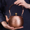 GobekUsa Handmade Copper Tea Pot with Knitting Handle - Chinese Light Luxury Tea Set
