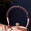 GobekUsa Handmade Copper Tea Pot with Knitting Handle - Chinese Light Luxury Tea Set