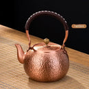 GobekUsa Handmade Copper Tea Pot with Knitting Handle - Chinese Light Luxury Tea Set