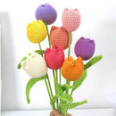 Handmade knitted crochet tulips multi color bedroom flower decor by Decorbites