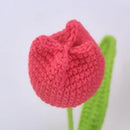 Handmade knitted crochet tulips multi color bedroom flower decor by Decorbites