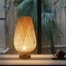 GobekUsa Bamboo Table Lamp Handmade Bedroom Living Room Decor Wood Light