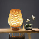 GobekUsa Bamboo Table Lamp Handmade Bedroom Living Room Decor Wood Light