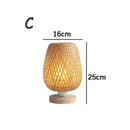 GobekUsa Bamboo Table Lamp Handmade Bedroom Living Room Decor Wood Light