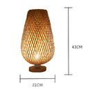 GobekUsa Bamboo Table Lamp Handmade Bedroom Living Room Decor Wood Light