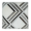 Contemporary Black and White Leather Pouf