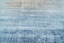 Blue Modern Abstract Hand Knotted Wool Silk Blend Area Rug 8x10
