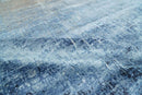 Blue Modern Abstract Hand Knotted Wool Silk Blend Area Rug 8x10