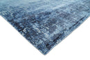 Blue Modern Abstract Hand Knotted Wool Silk Blend Area Rug 8x10