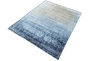 Modern Abstract Blue Hand Knotted bamboo Silk 8x10 Area Rug