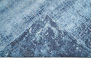 Blue Modern Abstract Hand Knotted Wool Silk Blend Area Rug 8x10