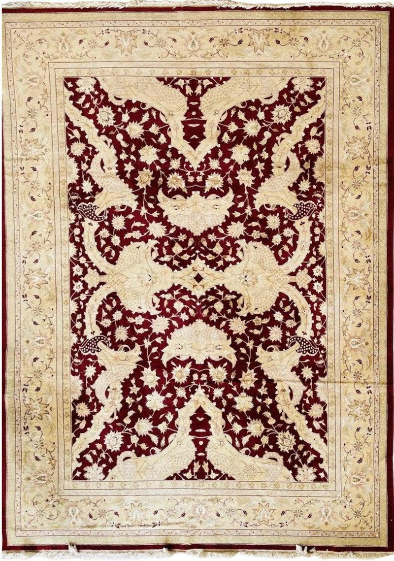 Hand-Knotted Pak-Ziegler Wool Rug – 8'7" x 11'7" – Traditional Design, Warm Earth Tones