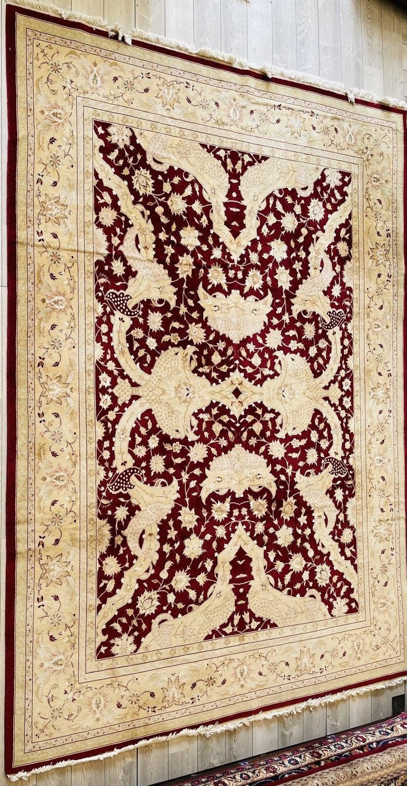 Hand-Knotted Pak-Ziegler Wool Rug – 8'7" x 11'7" – Traditional Design, Warm Earth Tones