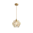 GobekUsa Glass Petal Pendant Light: Handmade Modern Flower Stained Lamp for Bedroom & Living Room