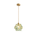 GobekUsa Glass Petal Pendant Light: Handmade Modern Flower Stained Lamp for Bedroom & Living Room