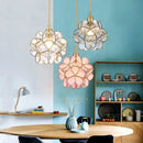GobekUsa Glass Petal Pendant Light: Handmade Modern Flower Stained Lamp for Bedroom & Living Room