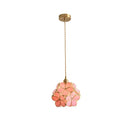 GobekUsa Glass Petal Pendant Light: Handmade Modern Flower Stained Lamp for Bedroom & Living Room
