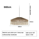 GobekUsa Handmade Rattan Pendant Lights - Nordic Style Chandelier for Home Decor