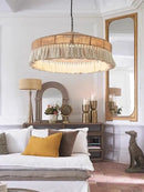 GobekUsa Handmade Rattan Pendant Lights - Nordic Style Chandelier for Home Decor