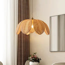 GobekUsa Handmade Rattan Petal Pendant Light with Chinese Style Design for Living & Dining Rooms