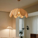 GobekUsa Handmade Rattan Petal Pendant Light with Chinese Style Design for Living & Dining Rooms