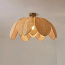 GobekUsa Handmade Rattan Petal Pendant Light with Chinese Style Design for Living & Dining Rooms