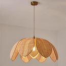 GobekUsa Handmade Rattan Petal Pendant Light with Chinese Style Design for Living & Dining Rooms