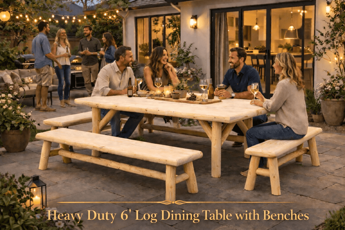 Handmade Rustic Outdoor Picnic Table, photo 5 of 15