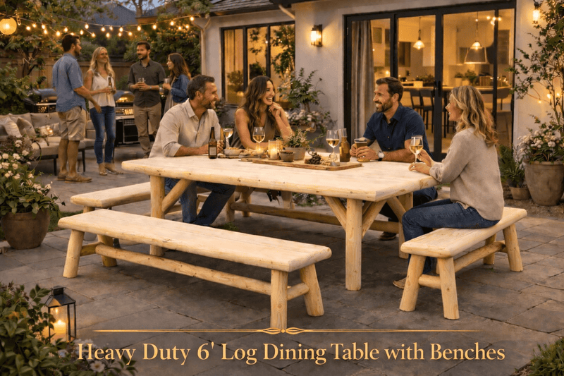 Handmade Rustic Outdoor Picnic Table, photo 5 of 15