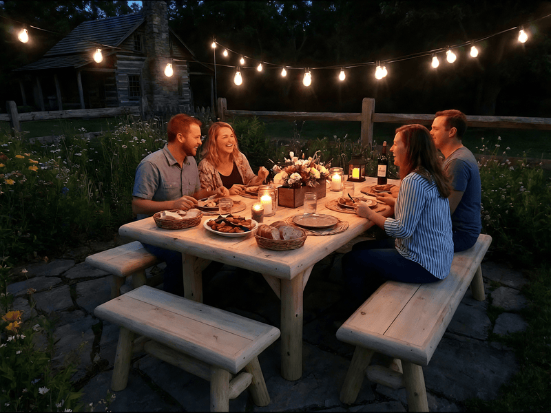 Handmade Rustic Outdoor Picnic Table, photo 15 of 15