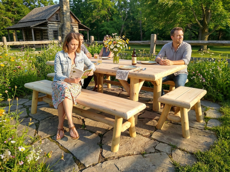 Handmade Rustic Outdoor Picnic Table, photo 7 of 15