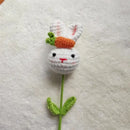 Handmade sunflower bouquet crochet bunny ornaments bedroom decor by Decorbites