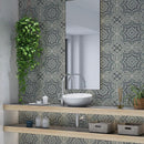 Handmade Teal Honed Cement Tiles 8x8