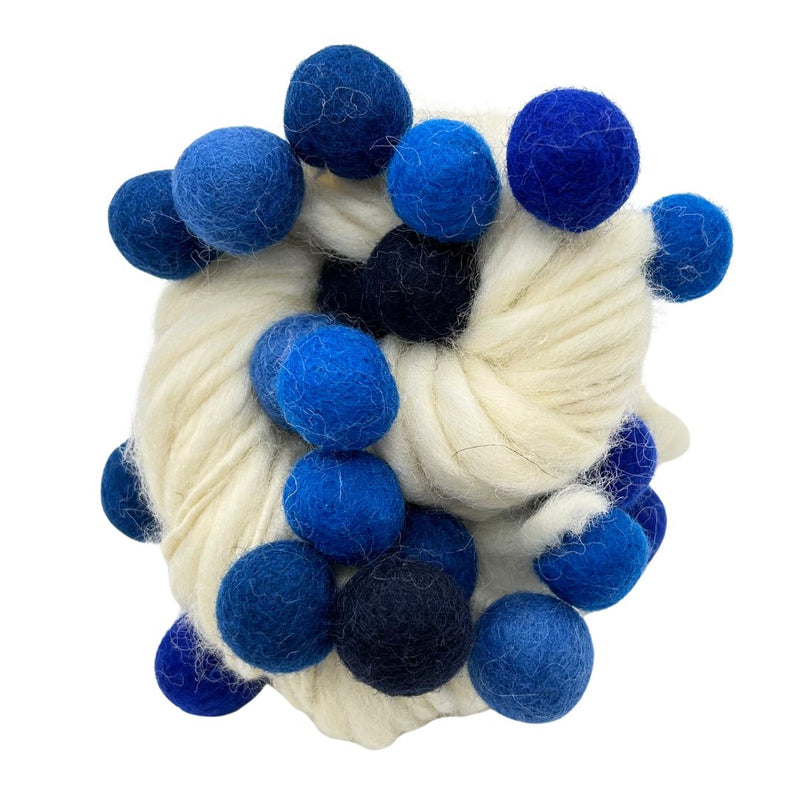 Handmade Thick and Thin Wool Felt Ball Yarn