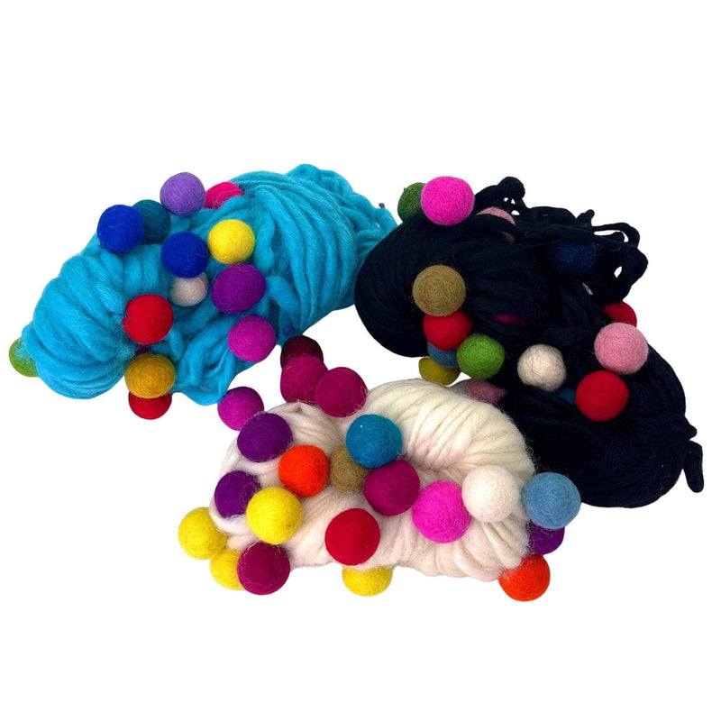 Handmade Thick and Thin Wool Felt Ball Yarn