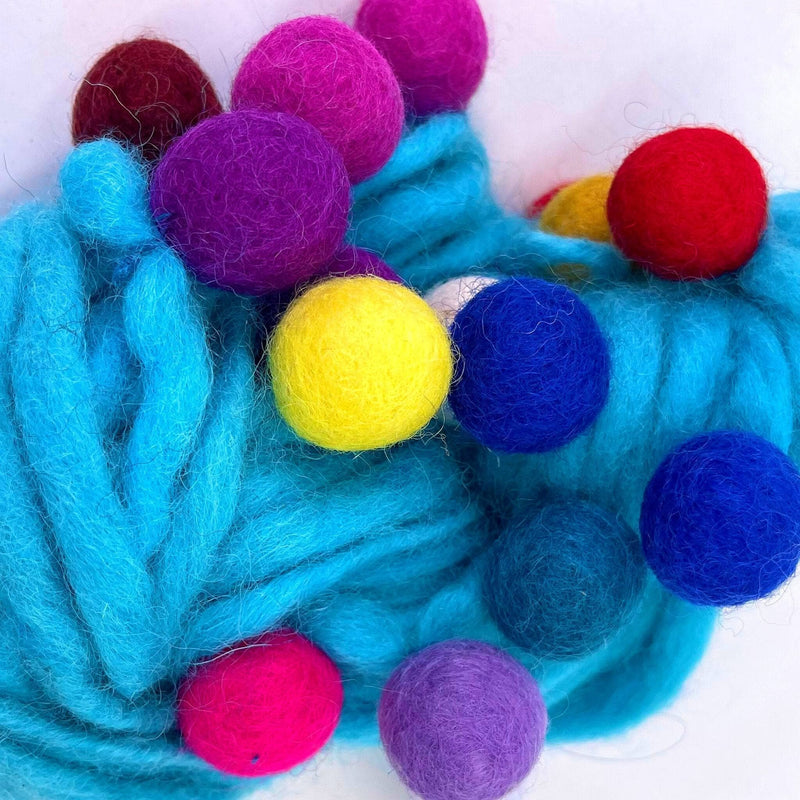 Handmade Thick and Thin Wool Felt Ball Yarn